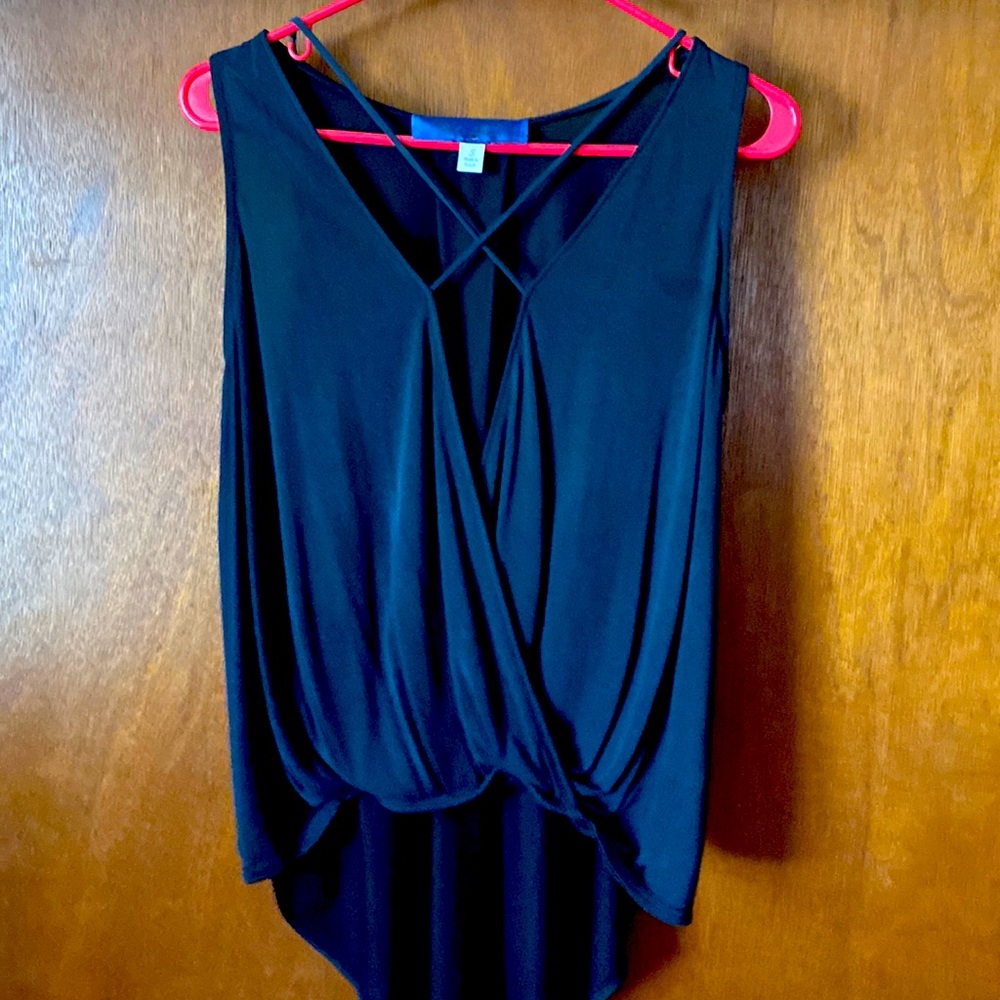 Very sexy black deep v cut shirt